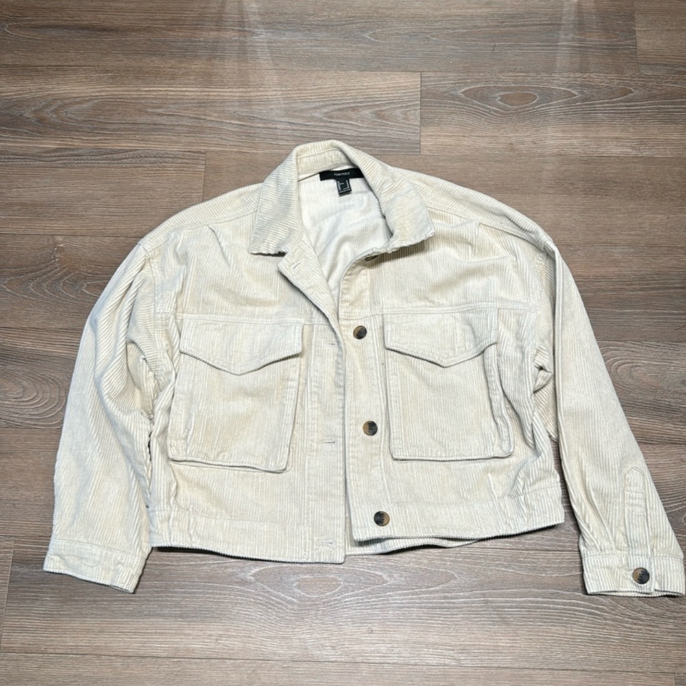 Forever 21 cream cord jacket